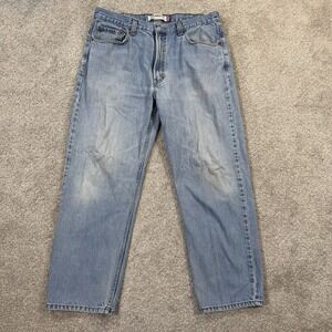 Levis 550‎ Relaxed Fit Jeans 38x30 Blue Light Wash Cotton Denim Casual Pants